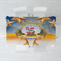 Marshall Islands Christmas Tablecloth Seashell Santa Beach Vibes - Polynesian Pride