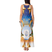 Marshall Islands Christmas Tank Maxi Dress Seashell Santa Beach Vibes - Polynesian Pride