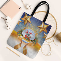 Marshall Islands Christmas Tote Bag Seashell Santa Beach Vibes - Polynesian Pride