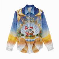 Marshall Islands Christmas Women Casual Shirt Seashell Santa Beach Vibes - Polynesian Pride
