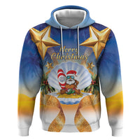 Marshall Islands Christmas Zip Hoodie Seashell Santa Beach Vibes - Polynesian Pride