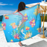 Under The Sea Scuba Diving Sarong Polynesian Pattern LT05 One Size 44 x 66 inches Blue - Polynesian Pride