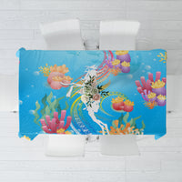 Under The Sea Scuba Diving Tablecloth Polynesian Pattern LT05 Blue - Polynesian Pride