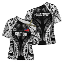 Personalised Remember Samoa Black Saturday Cross Shoulder Shirt Samoa Mo Samoa - Polynesian Pride