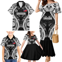Personalised Remember Samoa Black Saturday Family Matching Mermaid Dress and Hawaiian Shirt Samoa Mo Samoa - Polynesian Pride