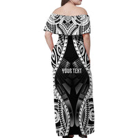 Personalised Remember Samoa Black Saturday Family Matching Off Shoulder Maxi Dress and Hawaiian Shirt Samoa Mo Samoa - Polynesian Pride