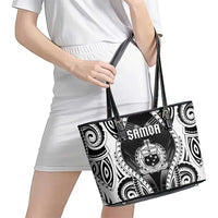 Remember Samoa Black Saturday Leather Tote Bag Samoa Mo Samoa - Polynesian Pride