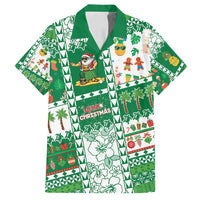 Norfolk Island Christmas Family Matching Long Sleeve Bodycon Dress and Hawaiian Shirt Festive Beach Vibes LT05 Dad's Shirt - Short Sleeve Green - Polynesian Pride