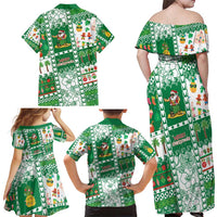 Norfolk Island Christmas Family Matching Off Shoulder Maxi Dress and Hawaiian Shirt Festive Beach Vibes LT05 - Polynesian Pride