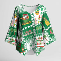 Norfolk Island Christmas Kimono Sleeve Blouse Festive Beach Vibes - Polynesian Pride