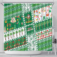 Norfolk Island Christmas Shower Curtain Festive Beach Vibes - Polynesian Pride