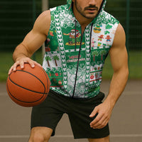Norfolk Island Christmas Sleeveless Zip Hoodie Festive Beach Vibes - Polynesian Pride