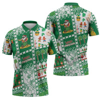 Norfolk Island Christmas Zipper Polo Shirt Festive Beach Vibes LT05 - Polynesian Pride