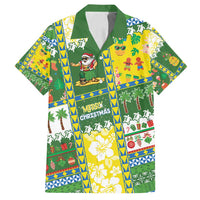 Pitcairn Islands Christmas Family Matching Long Sleeve Bodycon Dress and Hawaiian Shirt Festive Beach Vibes LT05 Dad's Shirt - Short Sleeve Colorful - Polynesian Pride