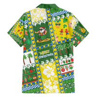 Pitcairn Islands Christmas Family Matching Off The Shoulder Long Sleeve Dress and Hawaiian Shirt Festive Beach Vibes LT05 - Polynesian Pride