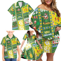 Pitcairn Islands Christmas Family Matching Off Shoulder Short Dress and Hawaiian Shirt Festive Beach Vibes LT05 - Polynesian Pride