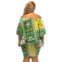 Pitcairn Islands Christmas Family Matching Off Shoulder Short Dress and Hawaiian Shirt Festive Beach Vibes LT05 - Polynesian Pride