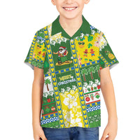 Pitcairn Islands Christmas Family Matching Off Shoulder Short Dress and Hawaiian Shirt Festive Beach Vibes LT05 Son's Shirt Colorful - Polynesian Pride