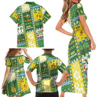 Pitcairn Islands Christmas Family Matching Short Sleeve Bodycon Dress and Hawaiian Shirt Festive Beach Vibes - Polynesian Pride