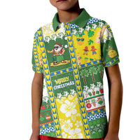 Pitcairn Islands Christmas Kid Polo Shirt Festive Beach Vibes - Polynesian Pride