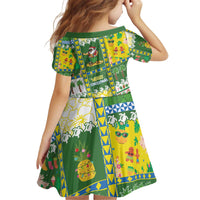 Pitcairn Islands Christmas Kid Short Sleeve Dress Festive Beach Vibes - Polynesian Pride