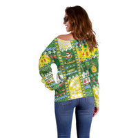 Pitcairn Islands Christmas Off Shoulder Sweater Festive Beach Vibes - Polynesian Pride