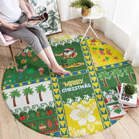 Pitcairn Islands Christmas Round Carpet Festive Beach Vibes - Polynesian Pride
