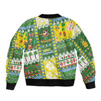Pitcairn Islands Christmas Sleeve Zip Bomber Jacket Festive Beach Vibes - Polynesian Pride