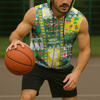 Pitcairn Islands Christmas Sleeveless Zip Hoodie Festive Beach Vibes - Polynesian Pride