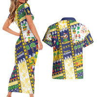 Tokelau Christmas Couples Matching Short Sleeve Bodycon Dress and Hawaiian Shirt Festive Beach Vibes - Polynesian Pride