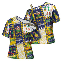 Tokelau Christmas Cross Shoulder Shirt Festive Beach Vibes - Polynesian Pride