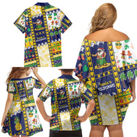 Tokelau Christmas Family Matching Off Shoulder Short Dress and Hawaiian Shirt Festive Beach Vibes LT05 - Polynesian Pride