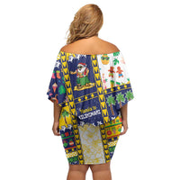 Tokelau Christmas Family Matching Off Shoulder Short Dress and Hawaiian Shirt Festive Beach Vibes - Polynesian Pride
