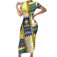 Tokelau Christmas Family Matching Short Sleeve Bodycon Dress and Hawaiian Shirt Festive Beach Vibes LT05 Mom's Dress Colorful - Polynesian Pride