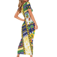 Tokelau Christmas Family Matching Short Sleeve Bodycon Dress and Hawaiian Shirt Festive Beach Vibes - Polynesian Pride