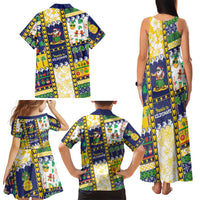 Tokelau Christmas Family Matching Tank Maxi Dress and Hawaiian Shirt Festive Beach Vibes LT05 - Polynesian Pride