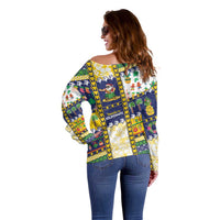 Tokelau Christmas Off Shoulder Sweater Festive Beach Vibes - Polynesian Pride