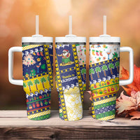 Tokelau Christmas Tumbler With Handle Festive Beach Vibes - Polynesian Pride