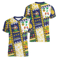 Tokelau Christmas Women V-Neck T-Shirt Festive Beach Vibes - Polynesian Pride