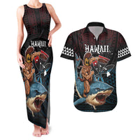 Hawaii Ikaika Couples Matching Tank Maxi Dress and Hawaiian Shirt Hawaiian Mythic Koa Tribal Warrior