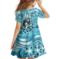 Hawaii Namaka Goddess Of The Sea Family Matching Short Sleeve Bodycon Dress and Hawaiian Shirt Polynesian Style LT05 - Polynesian Pride