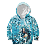 Hawaii Namaka Goddess Of The Sea Kid Hoodie Polynesian Style LT05 Hoodie Turquoise - Polynesian Pride