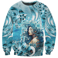 Hawaii Namaka Goddess Of The Sea Sweatshirt Polynesian Style LT05 Unisex Turquoise - Polynesian Pride