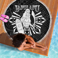 Philippines Tribal Beach Blanket King Lapu Lapu Black Version