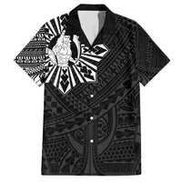 Philippines Tribal Family Matching Tank Maxi Dress and Hawaiian Shirt King Lapu Lapu Black Version
