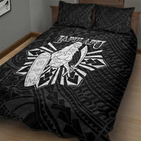 Philippines Tribal Quilt Bed Set King Lapu Lapu Black Version