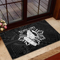 Philippines Tribal Rubber Doormat King Lapu Lapu Black Version