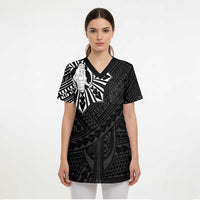 Philippines Tribal Scrub Top King Lapu Lapu Black Version - Polynesian Pride