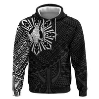 Philippines Tribal Zip Hoodie King Lapu Lapu Black Version