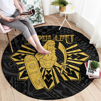 Philippines Tribal Round Carpet King Lapu Lapu Gold Version